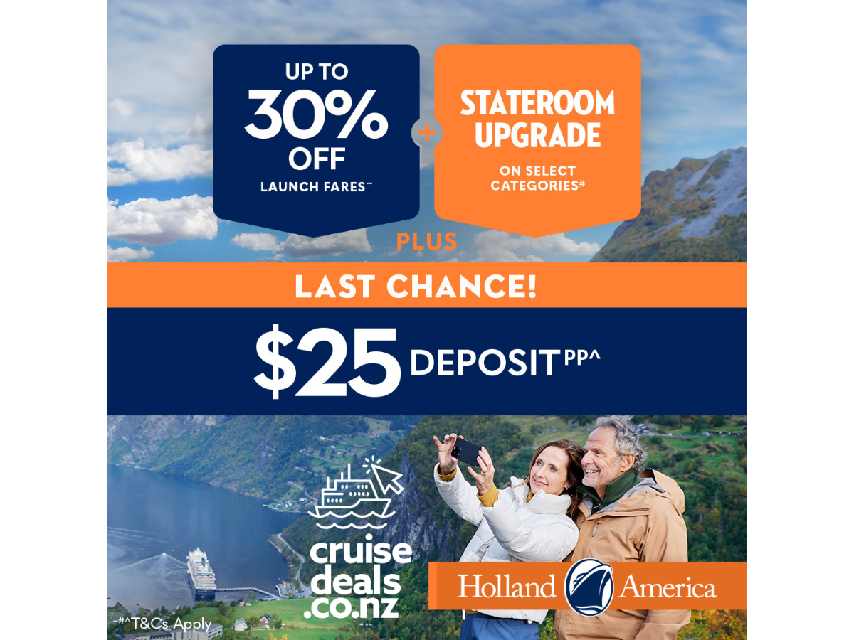 Secure a DEAL with Holland America's Time Of Your Life Sale & AU$25pp deposits!