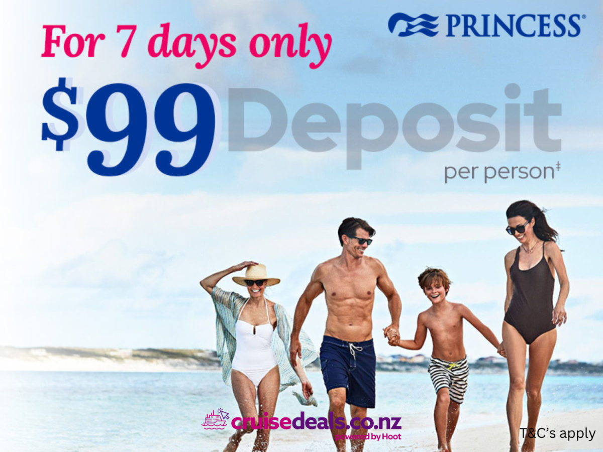 7 DAYS ONLY! Princess $99pp deposits & up to $785 Onboard Spending Money!
