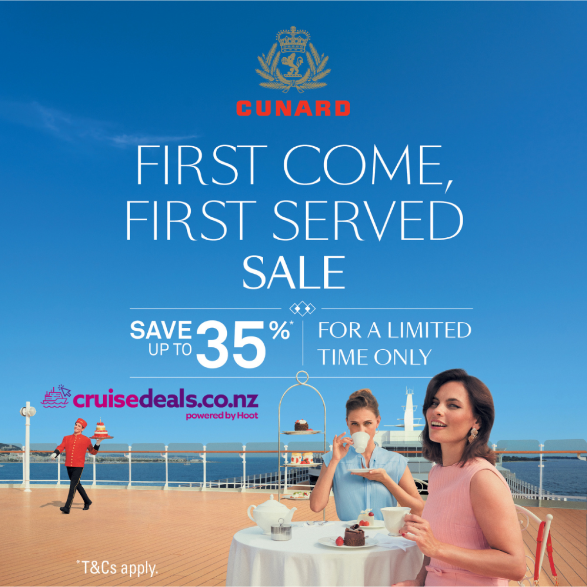Save up to 35% Off Cunard Cruises Plus 2, 3 & 4 Queens combinations