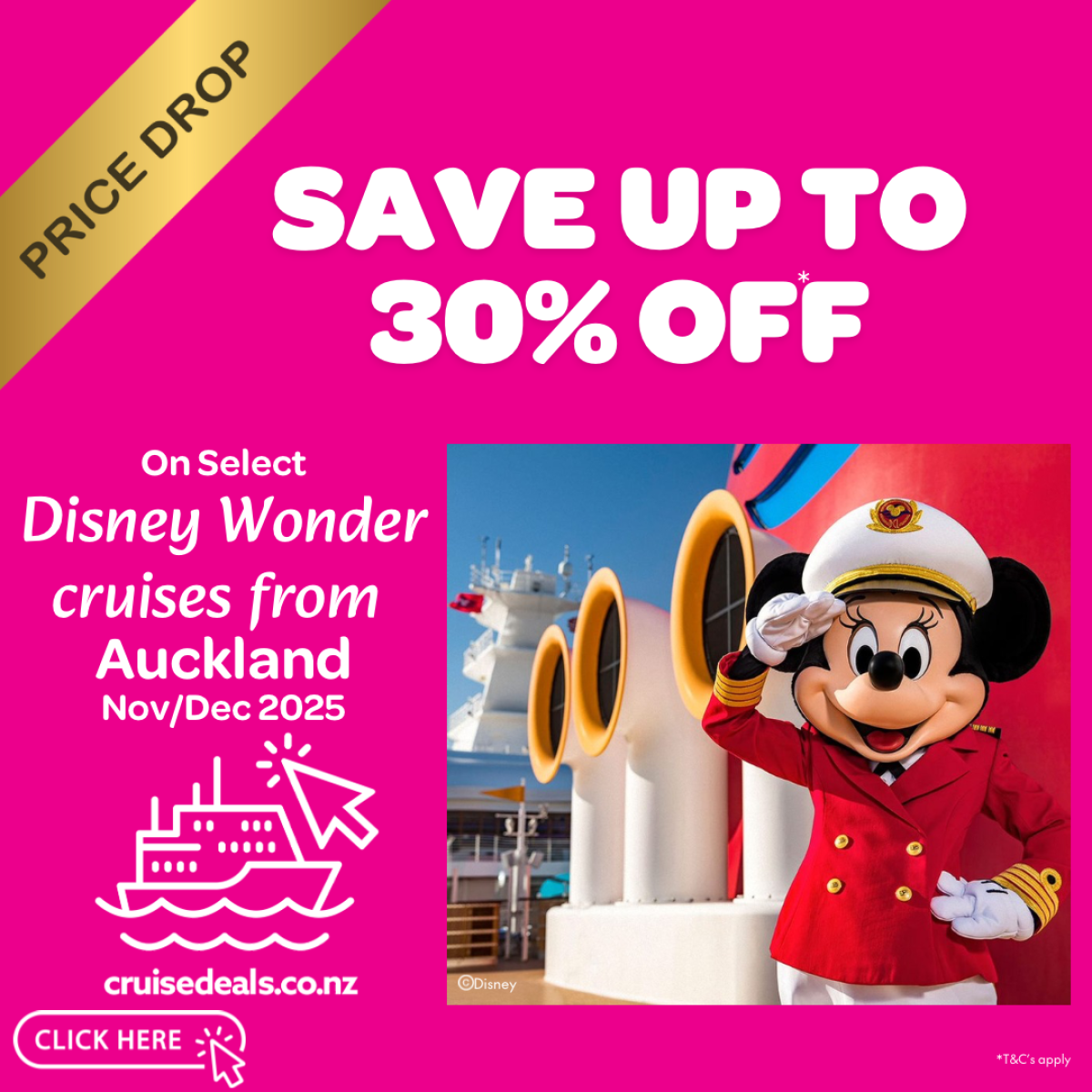 Save Up to 30% Off Disney Cruises from Auckland