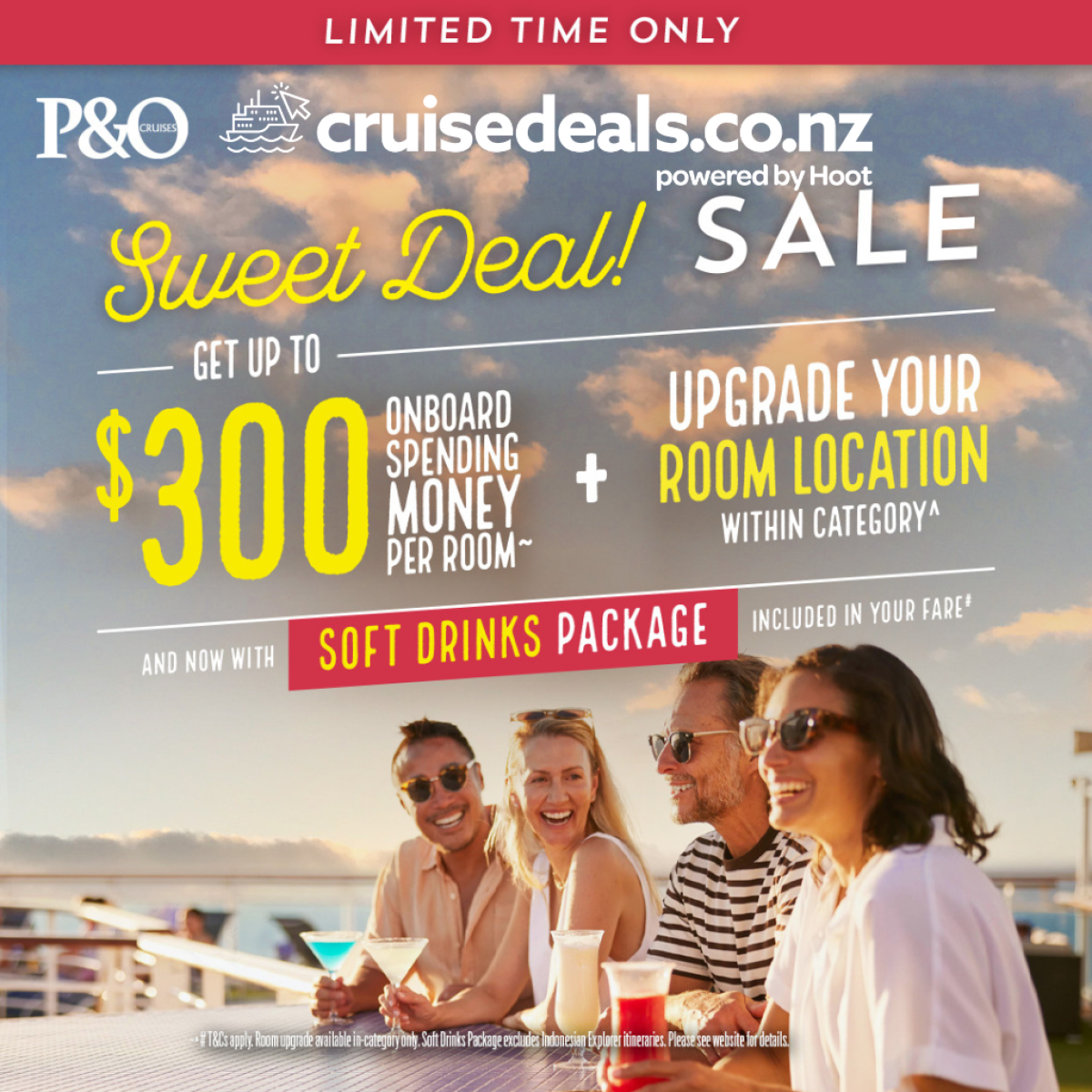 P&O Sweet Cruise Deals Free Upgrades Free Spending Money & Free Soft Drinks Package
