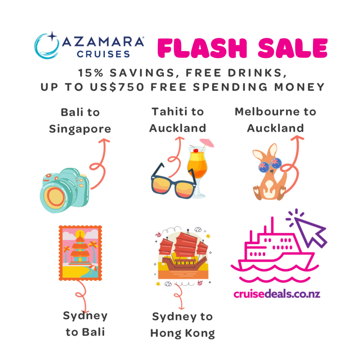 Azamara Flash Sale on local summer cruises