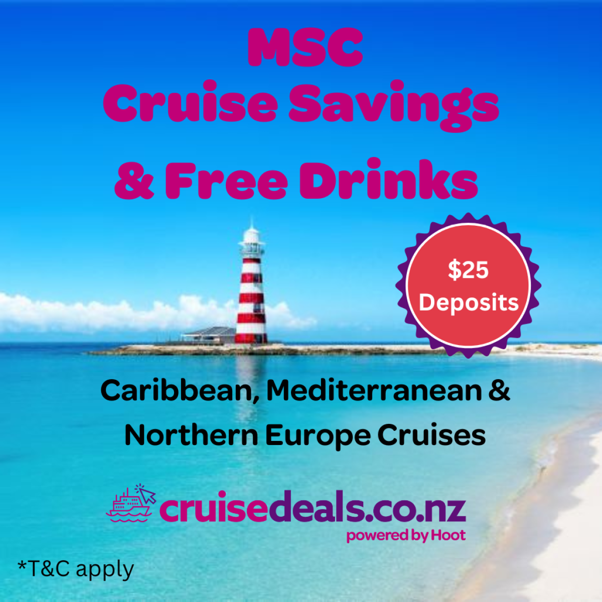 MSC Fantastic Savings Low Deposits + Free Drinks & Wifi 