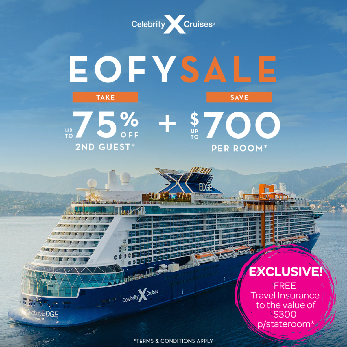 Set Sail with Celebrity Cruises in 2025 – and Enjoy Free Travel Insurance!*