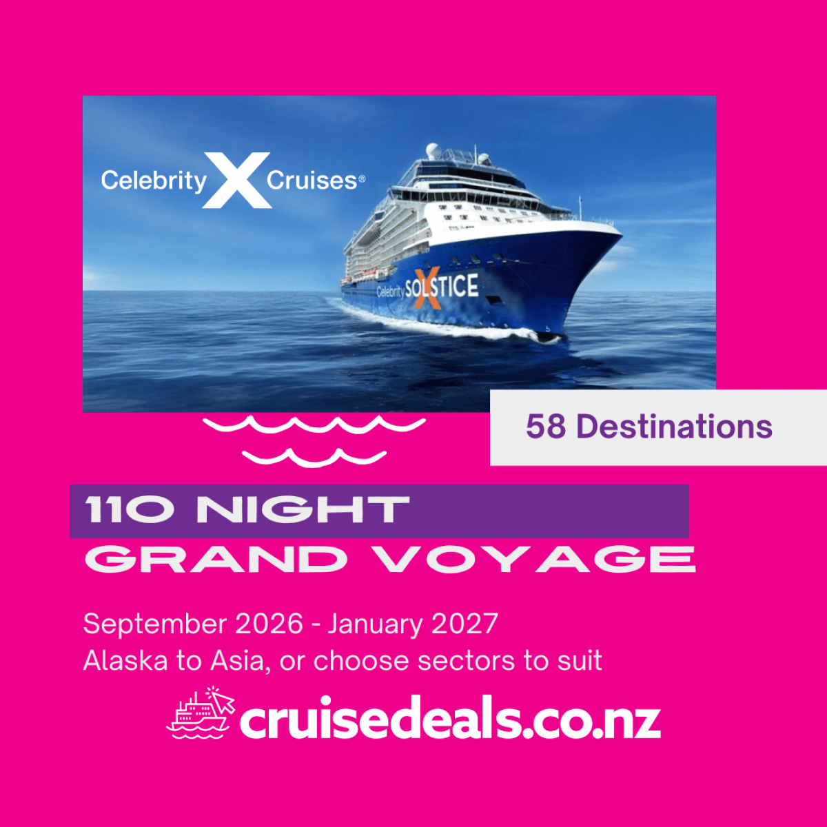Celebrity Solstice Grand Voyage 110 Nights 58 Destinations 