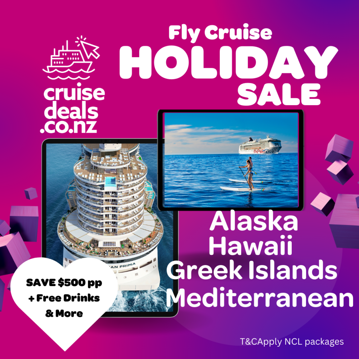 Save up to $500 pp in our NCL Flash Cruise Holiday Sale'