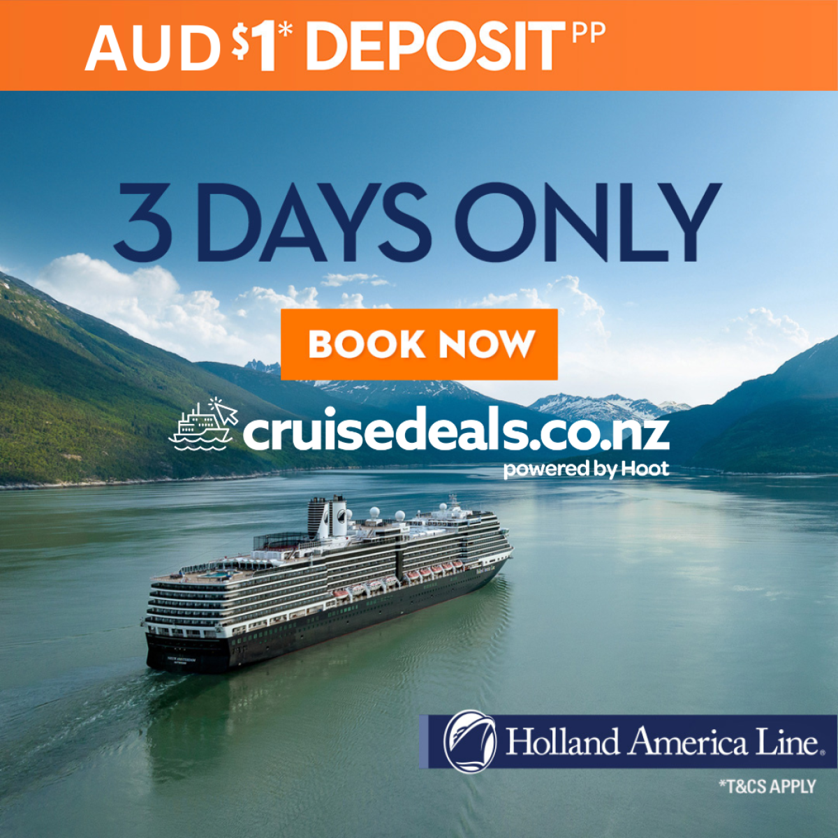 Holland America Line Sale with A$1 Deposits