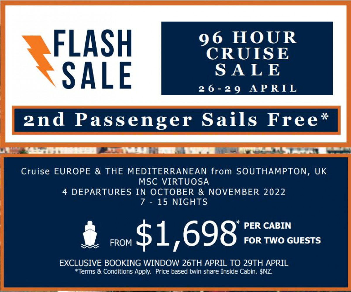MSC Cruises 96 Hour Flash Cruise Sale
