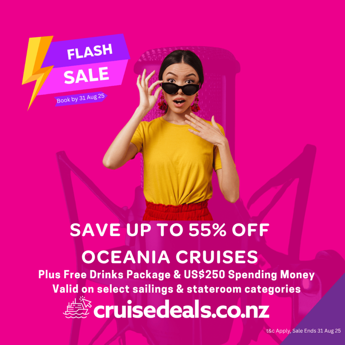 Save up to 55% Off Oceania Cruises + Free Drinks, Free Wifi & Free Spending Money