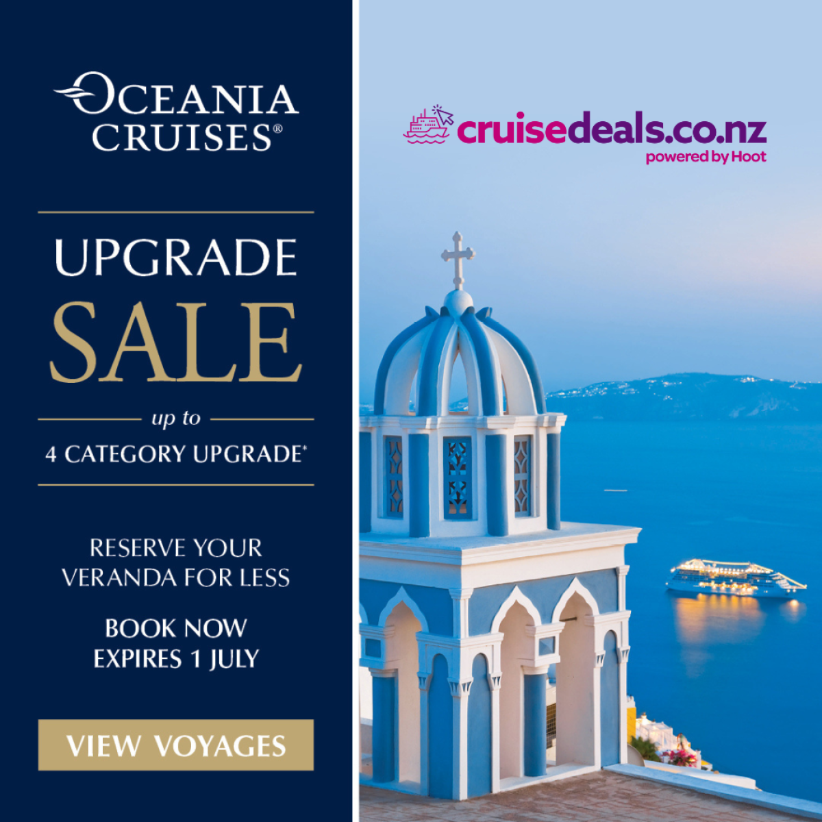 Oceania Cruises Upgrade Sale & Flight Credits