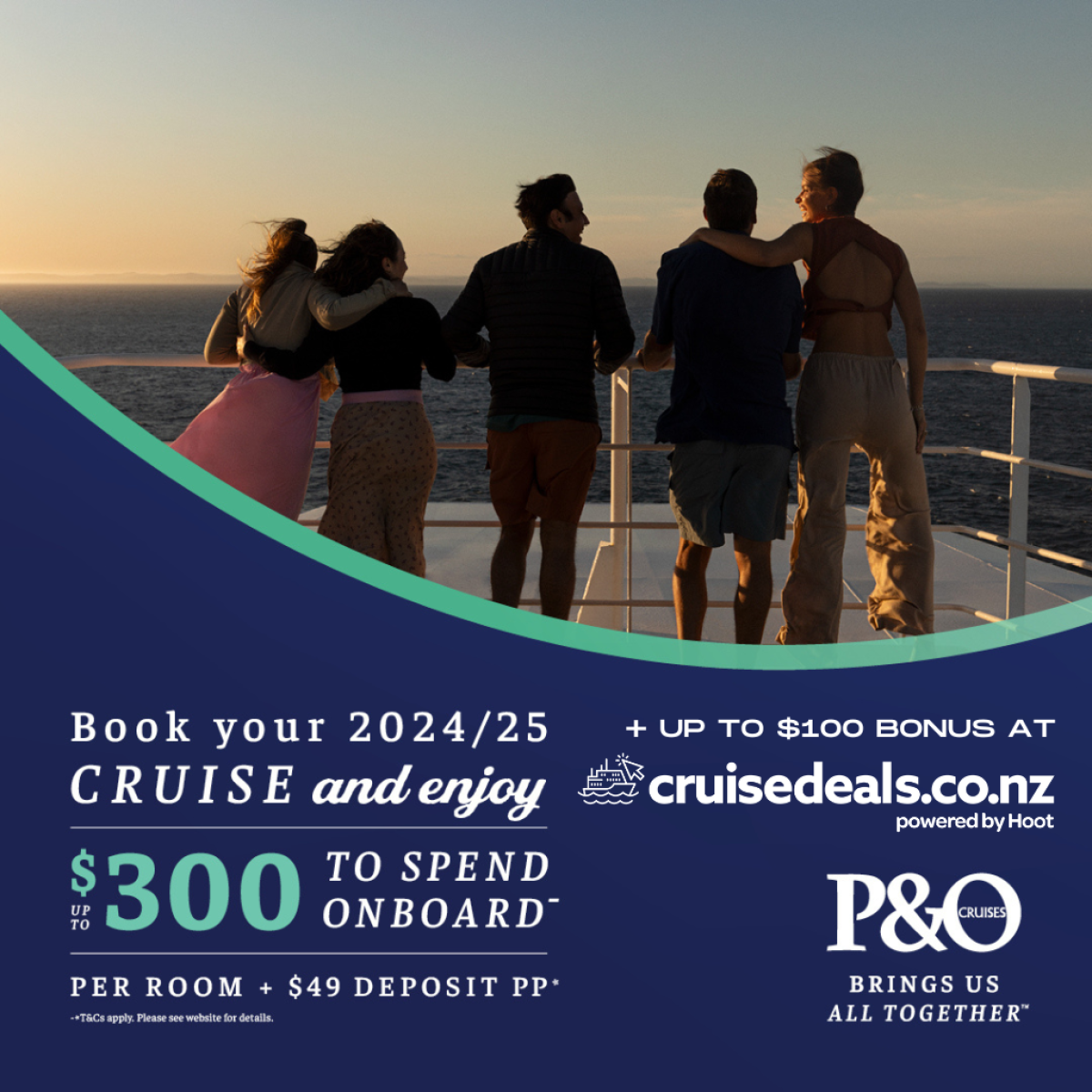P&O South Pacific Cruises from Auckland with Free Spending Money & $49 Deposits 