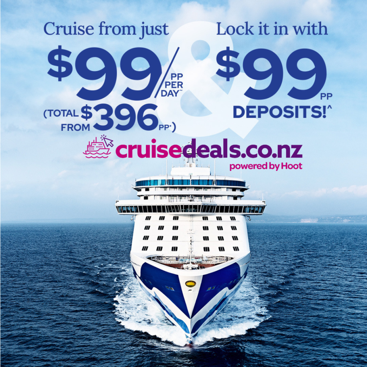 Princess Cruises - Cruise from $99 per day, Book for just $99pp deposit 