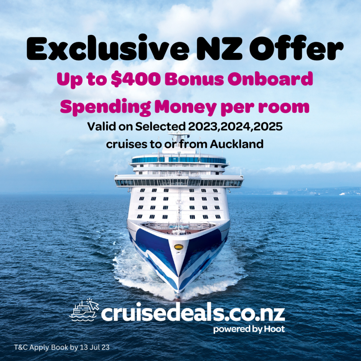 Cruise New Zealand & South Pacific with up to $400 Free Spending Money