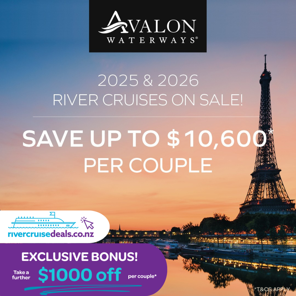 Save Up to $11,600 Per Couple on 2026 Avalon River Cruises – Only at Cruise Deals!