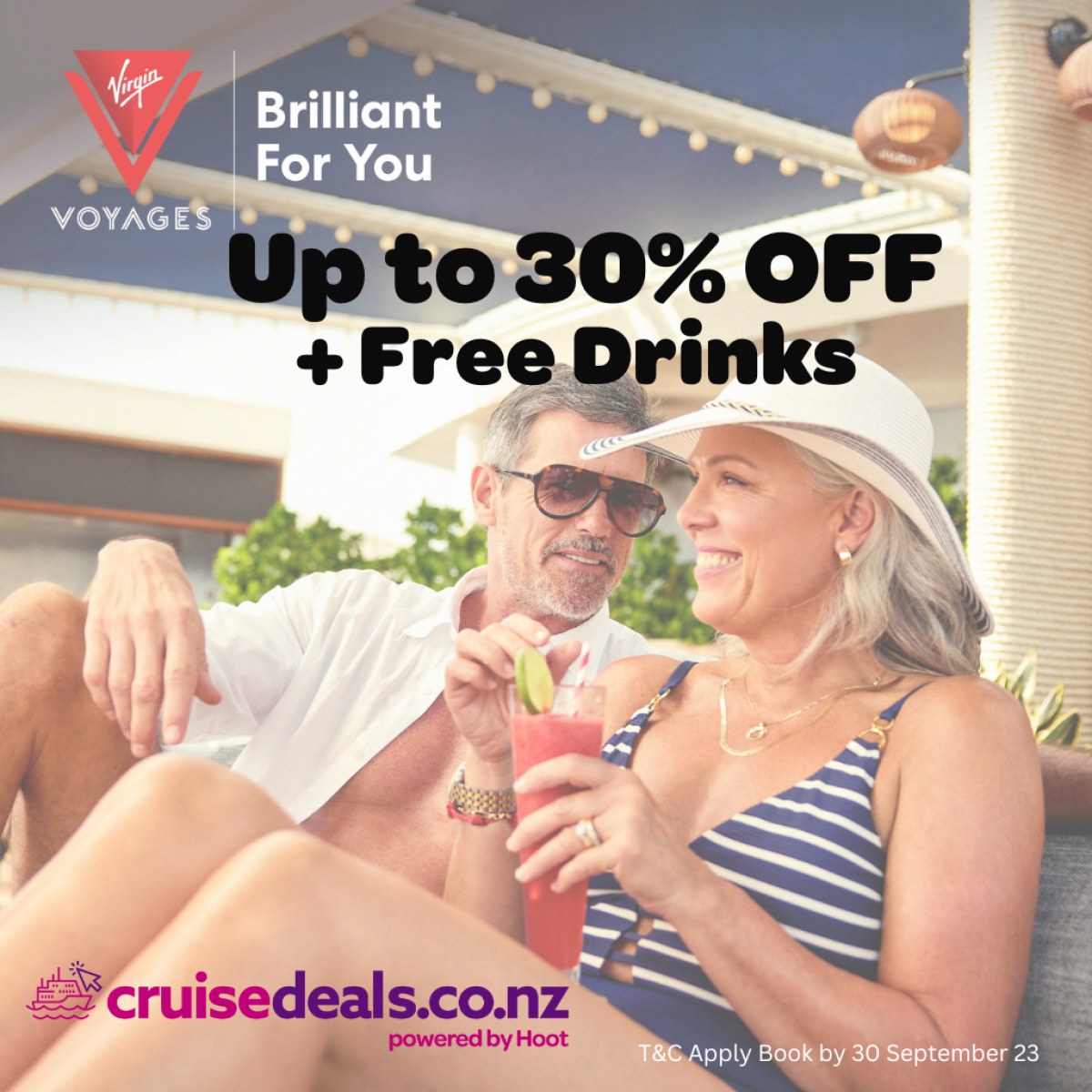 Up to 30% Off Virgin Voyages & Free Drinks