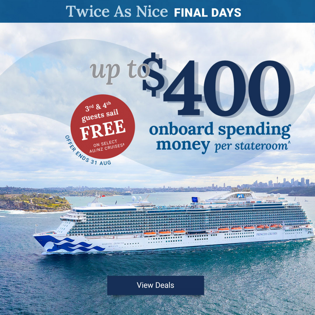 Princess Cruises Twice as Nice Cruise Offers with Free Spending Money