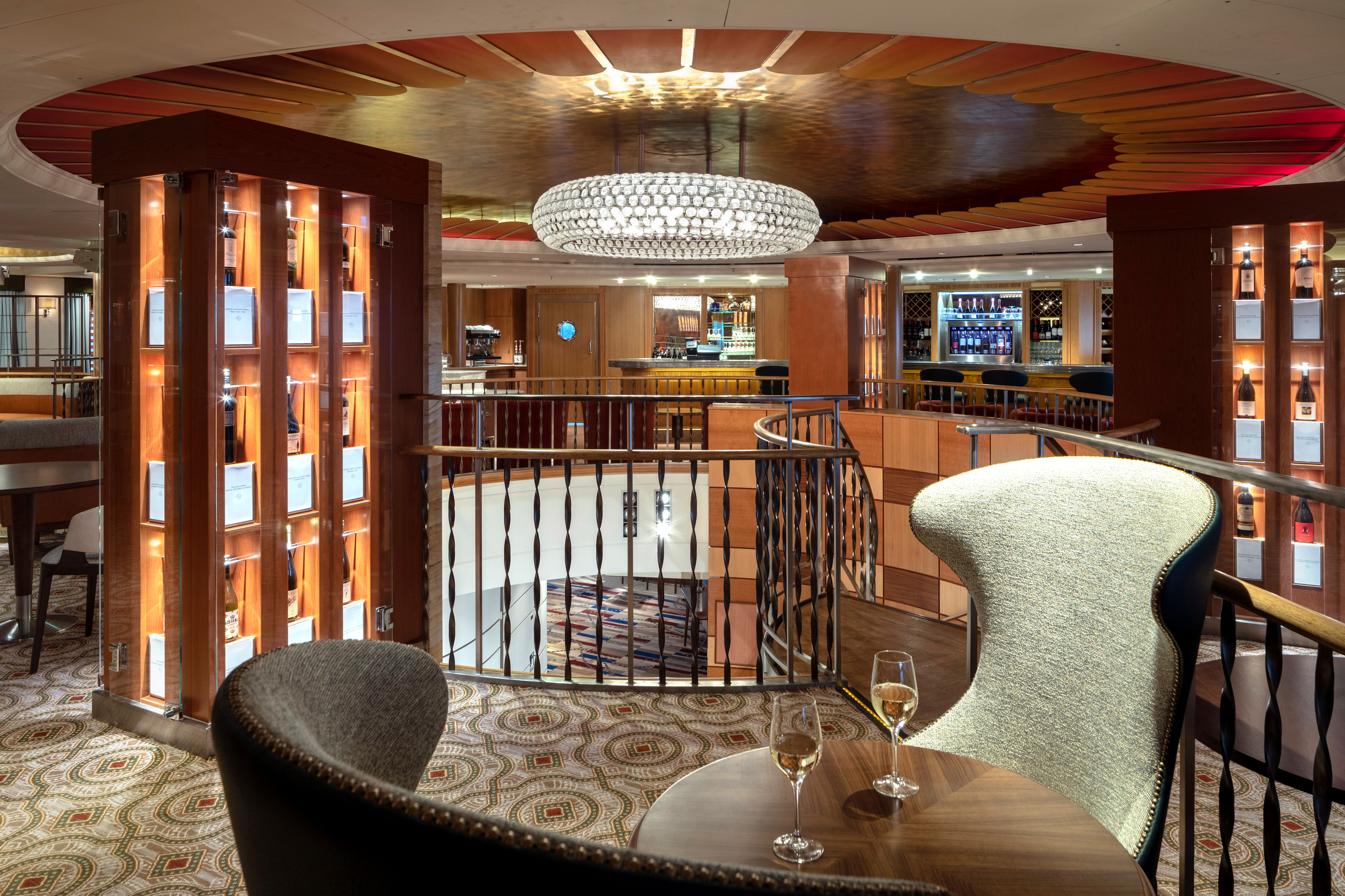Listen to piano music and enjoy the panorama views at the Crow's Nest, located 30 meters over the ocean