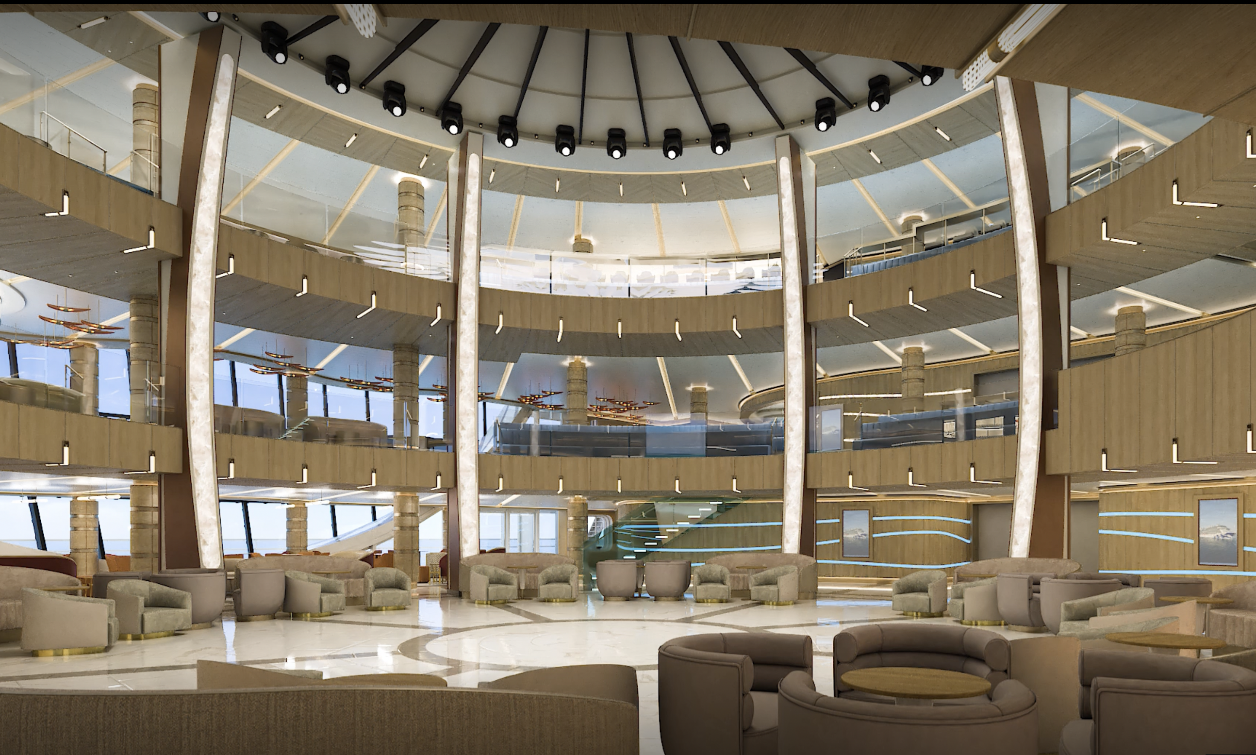 The three-Story Piazza Atrium