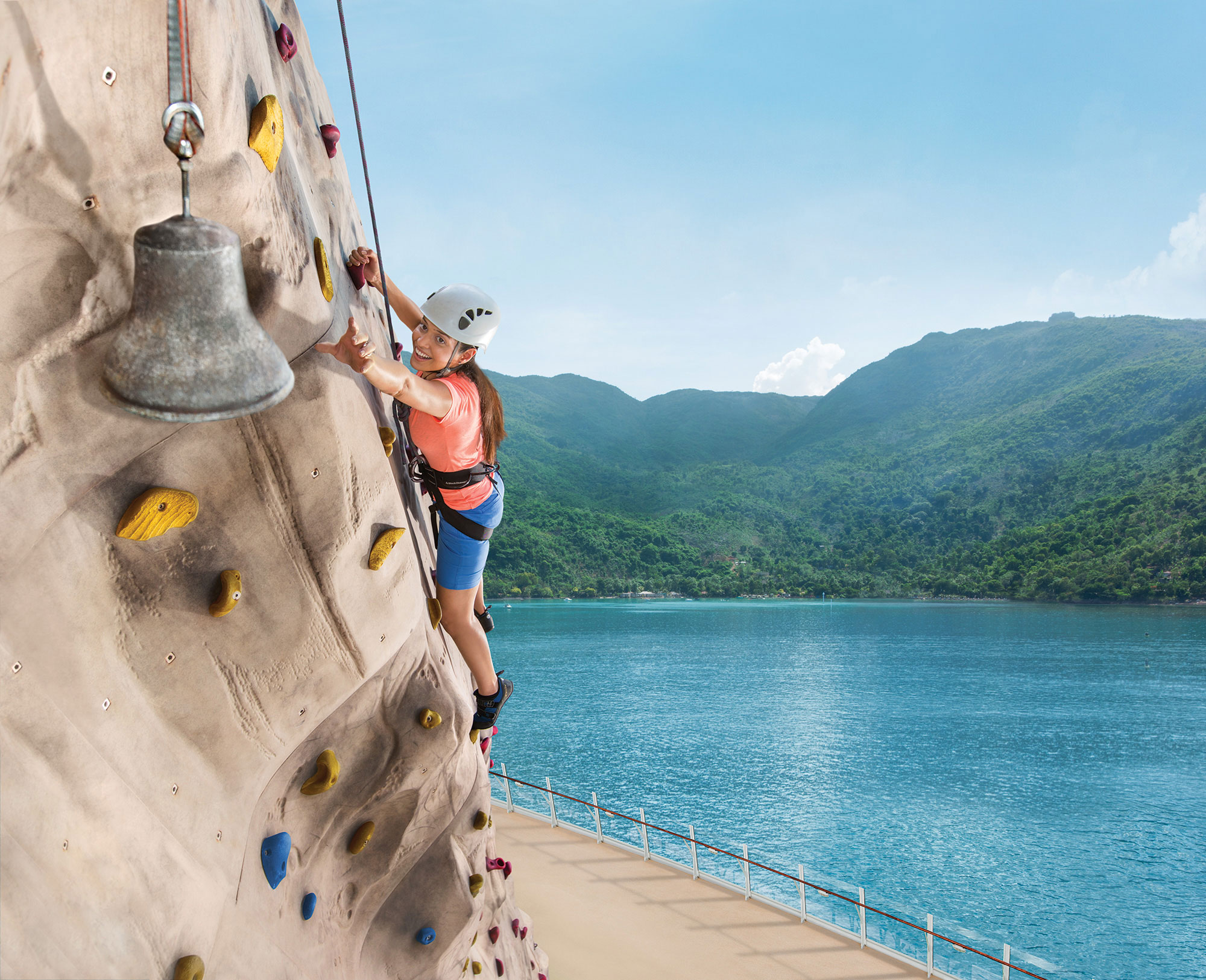 Challenge the rock climbing wall