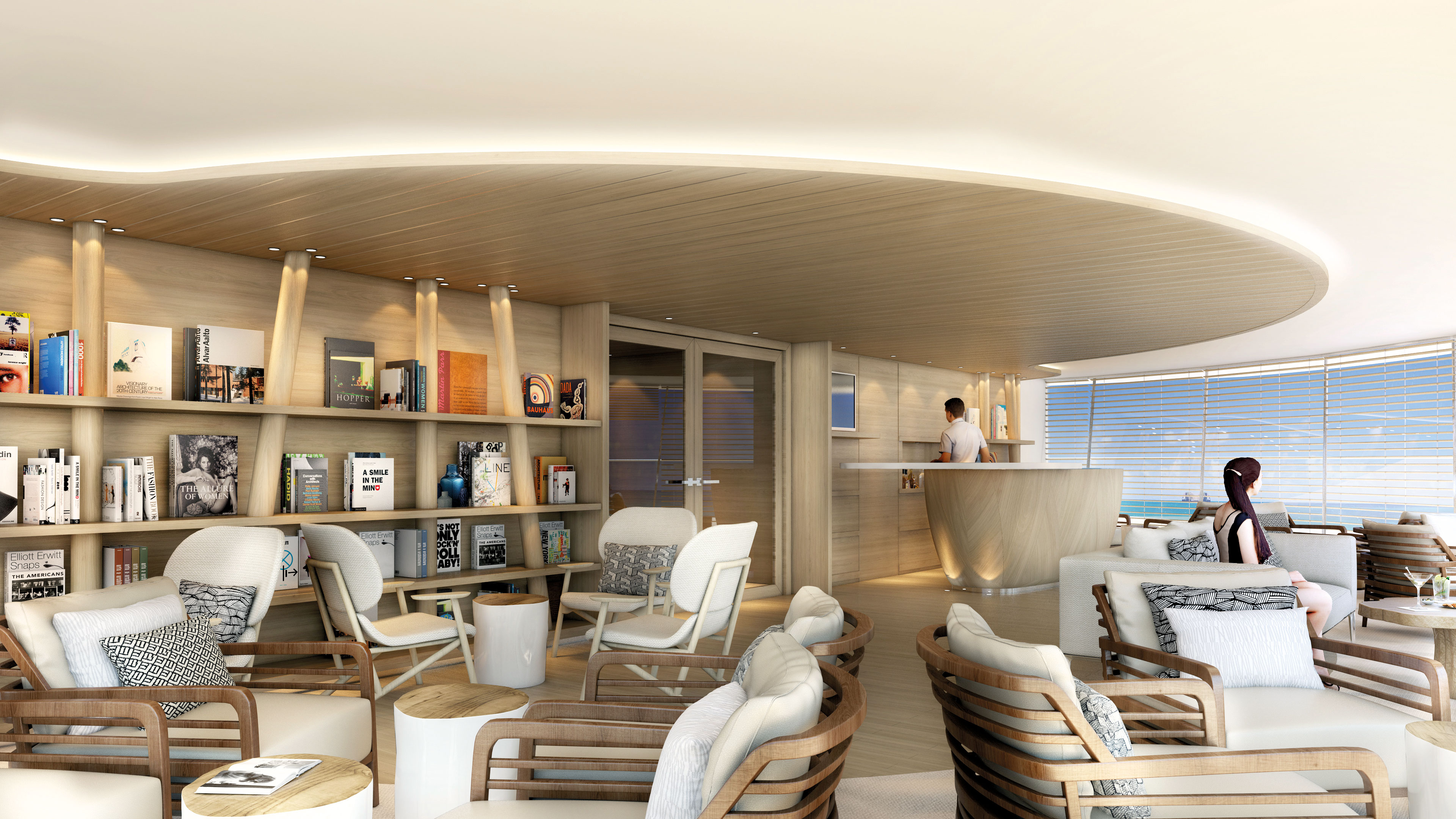 Panoramic windows in one of the lounges