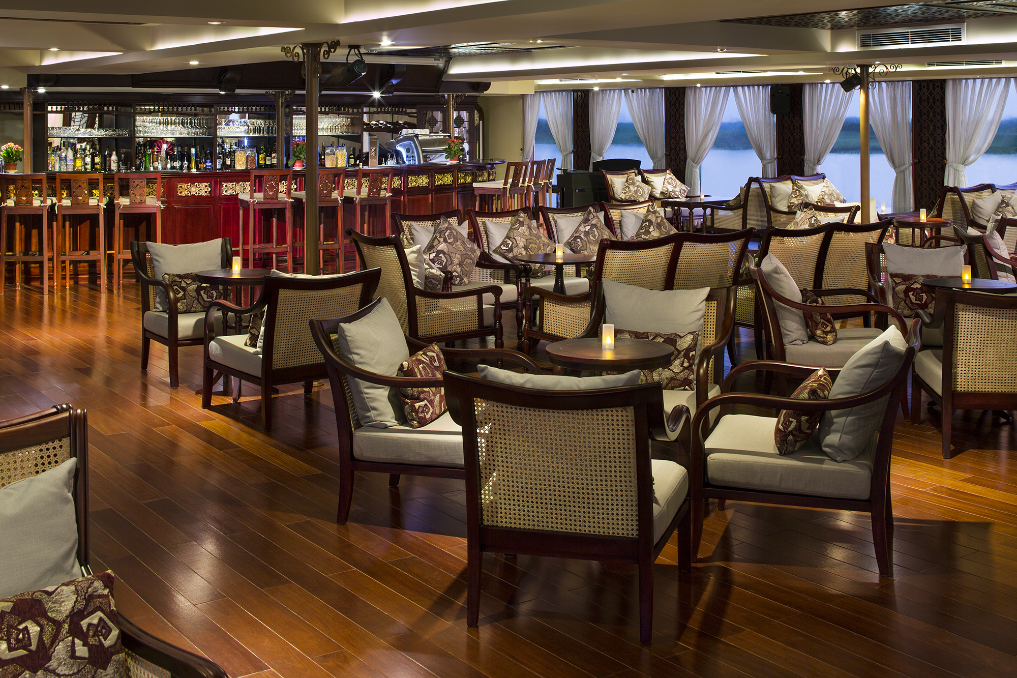 Enjoy a drink in the Saigon lounge