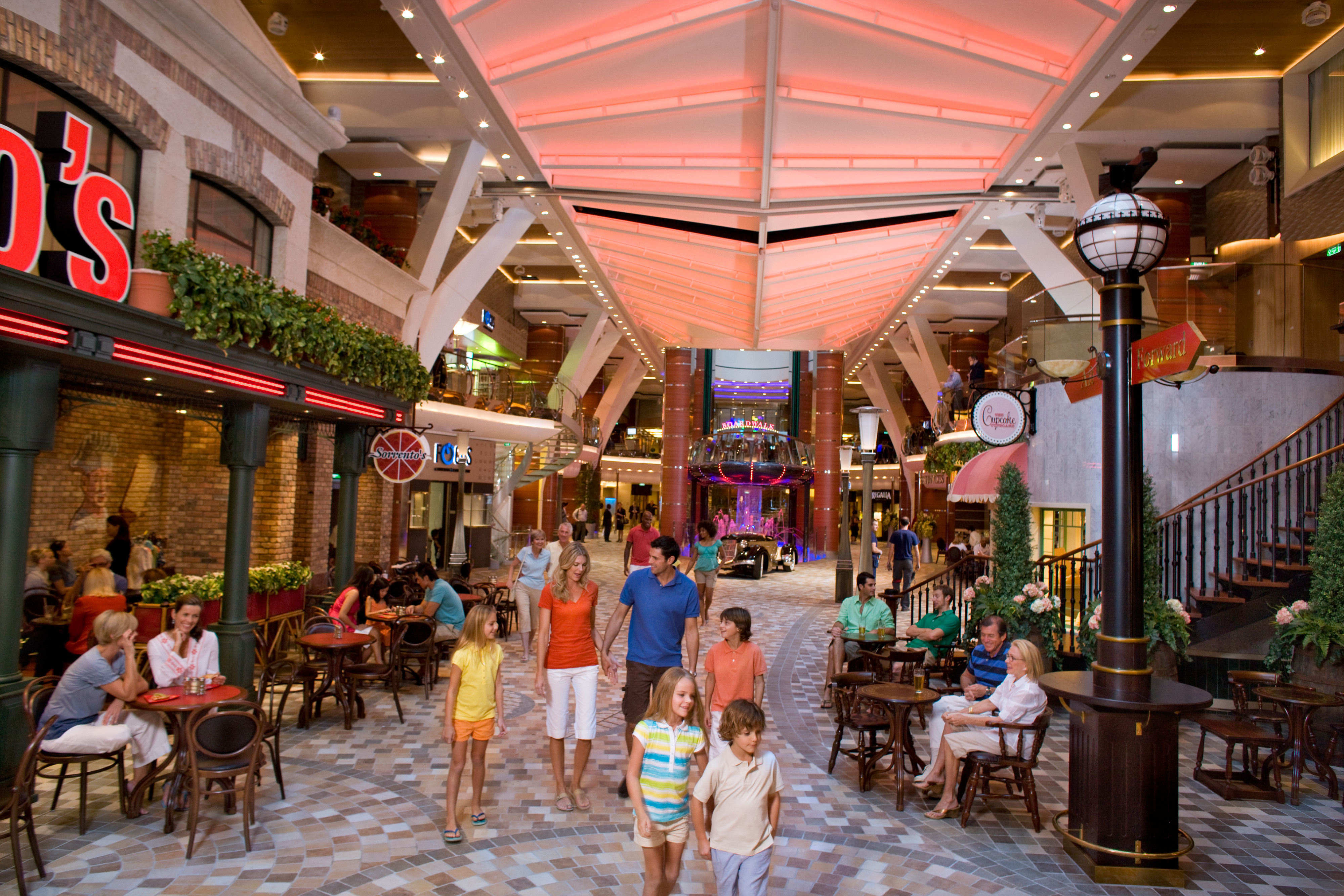 Take a stroll around shops, bars and restaurants on the Royal Promenade