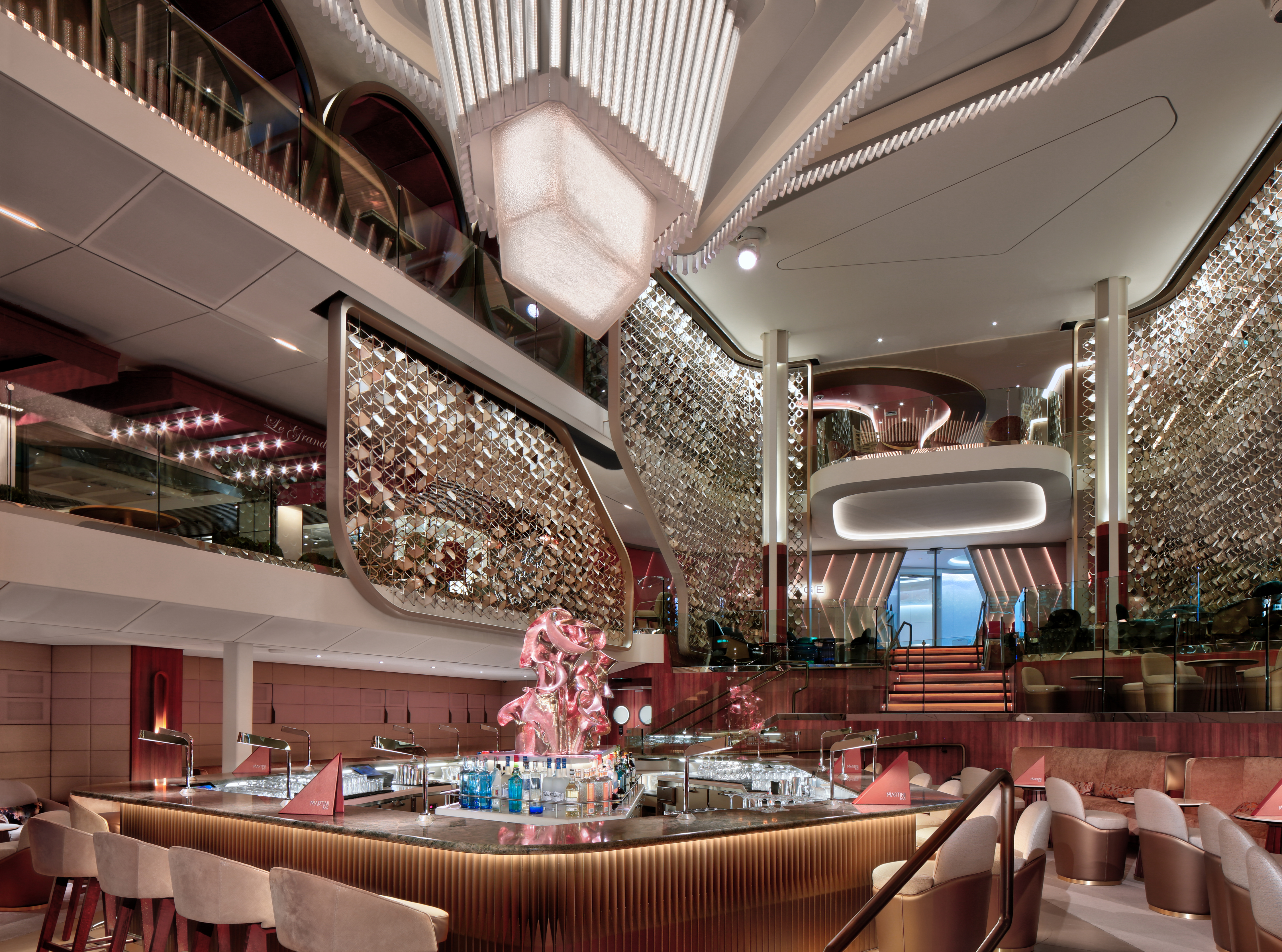 Grand Plaza's chandelier features a new shape and hundreds of LED lights