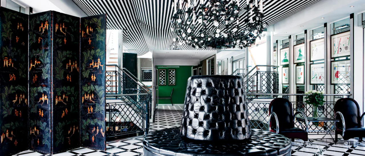 You are welcomed aboard through an impressive two-story lobby
