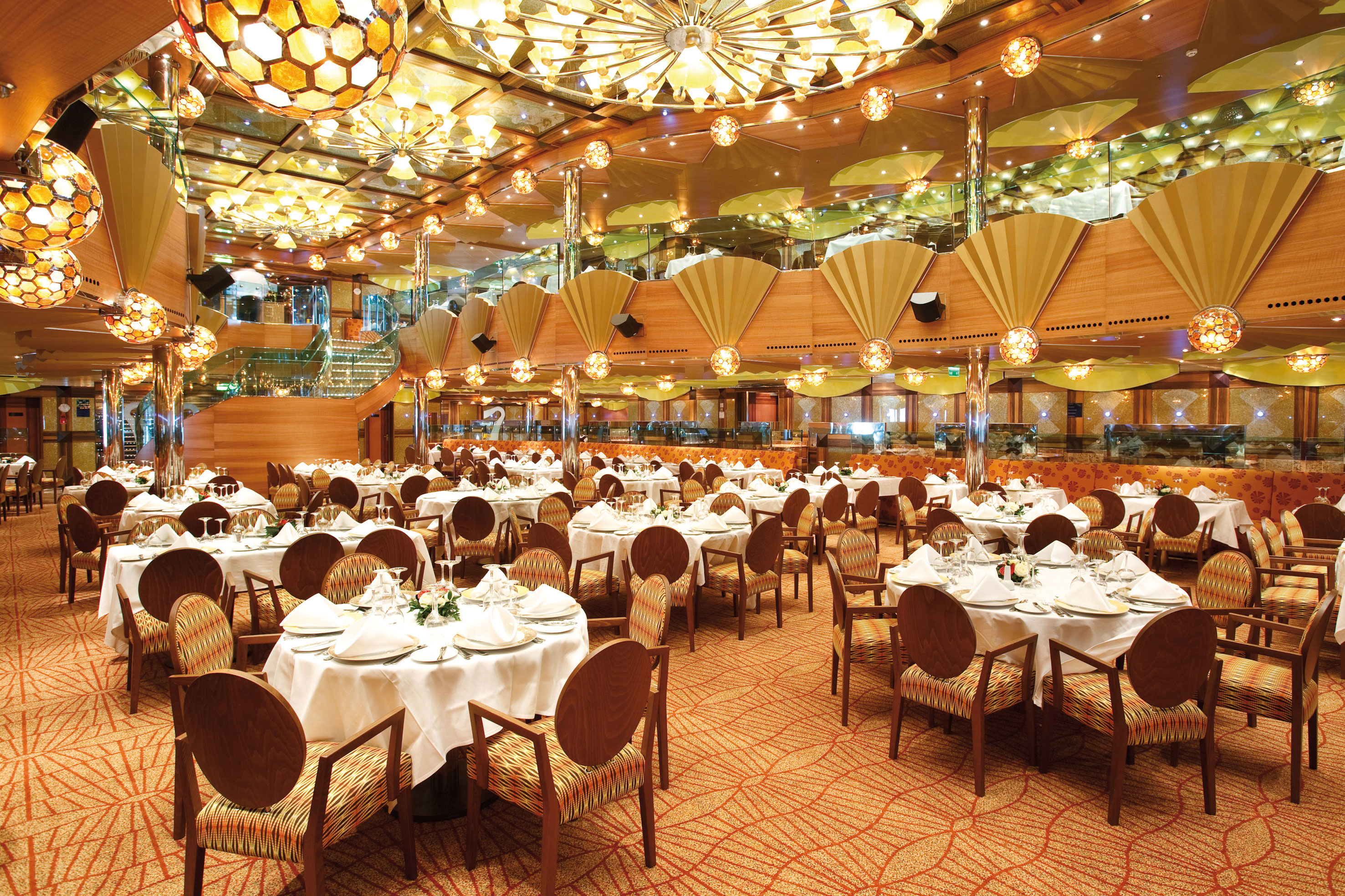 The main dining room and buffet restaurant are complimentary.