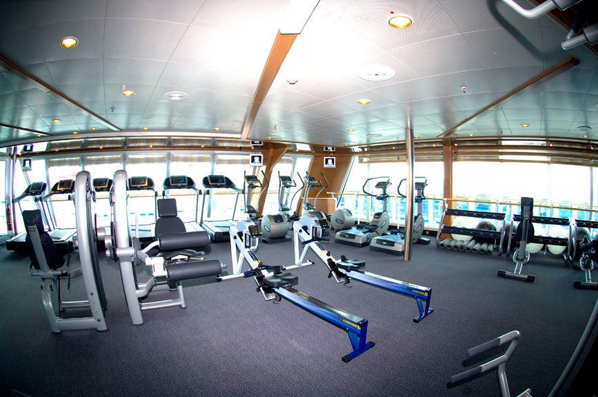 Work out with ocean views in a well-equipped gym