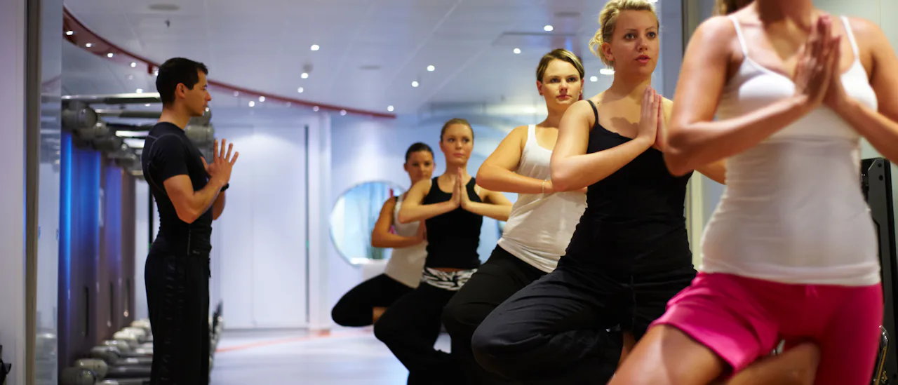 A yoga class at the fitness center