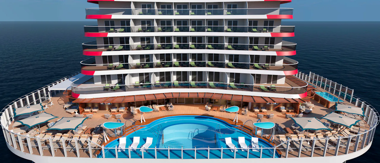 At the Lido pool deck, a range of restaurants offer everything from hamburgers to seafood.