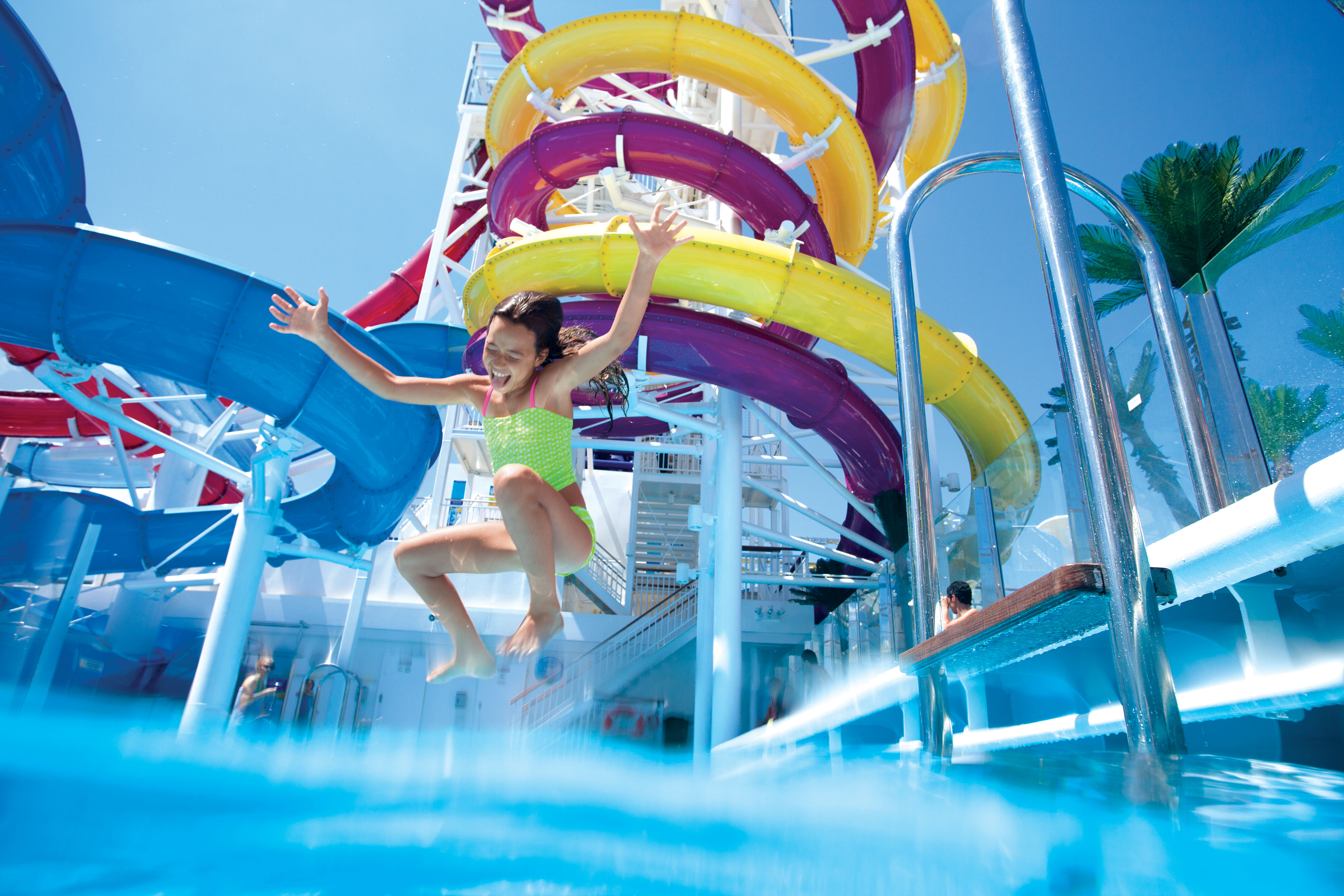 Jump into one of the pools