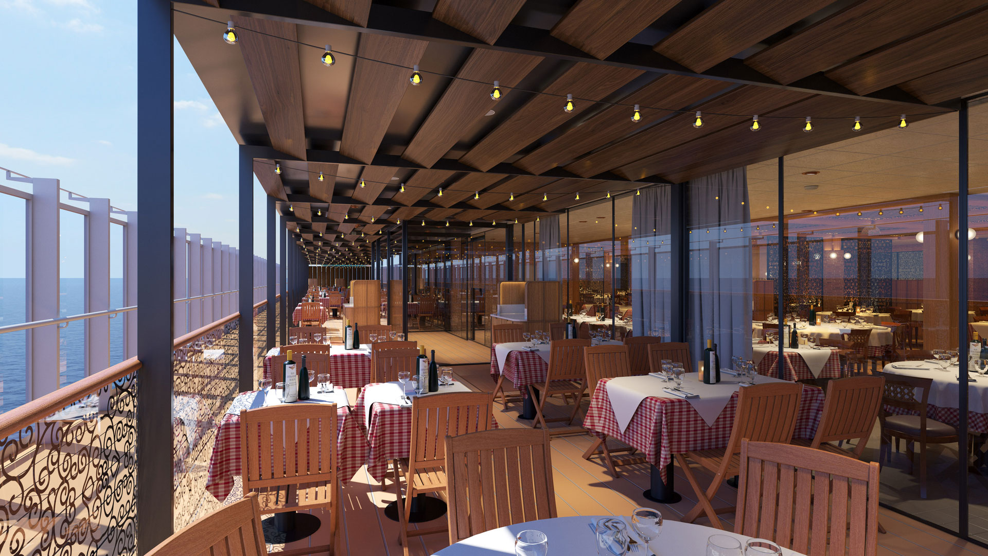 Outdoor seating at Cuccina del Capitano