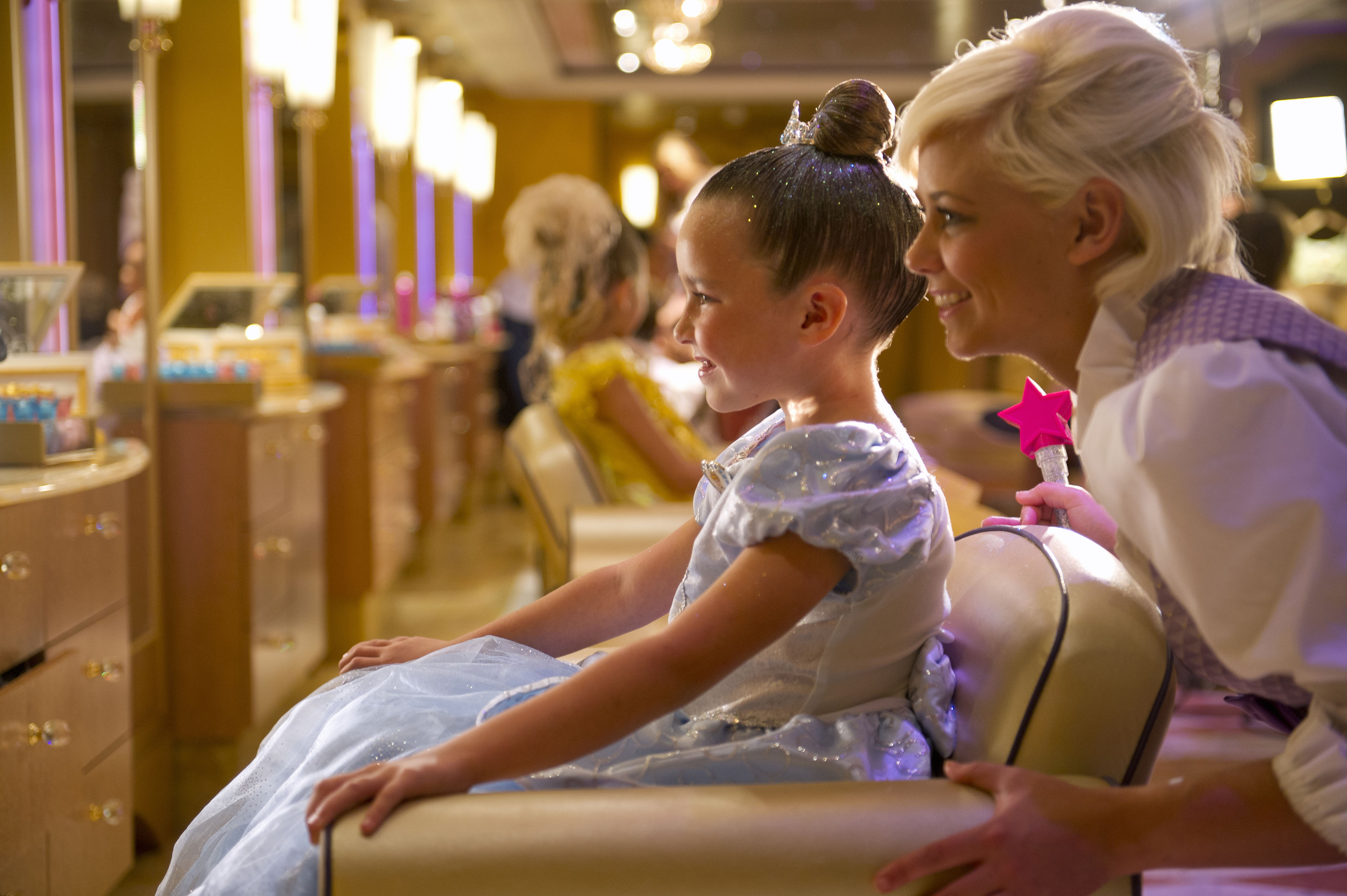 The kids get a "magical" makeover in Bibbidi Bobbidi Boutique