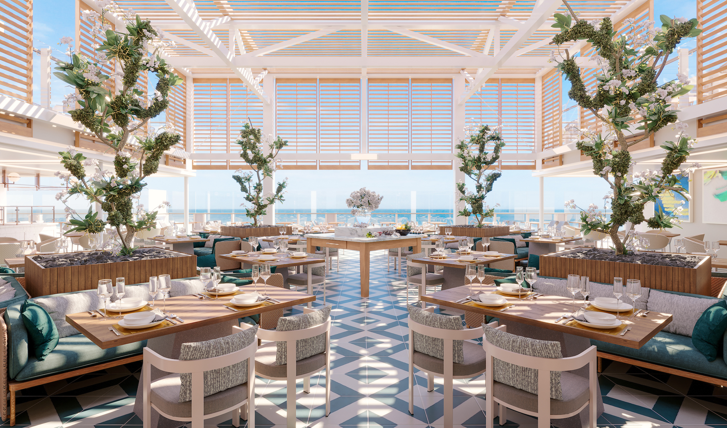 The Marquee is an alfresco dining venue that incorporates The Grill ("hot rocks" BBQ food) and Spaccanapoli (pizzeria).