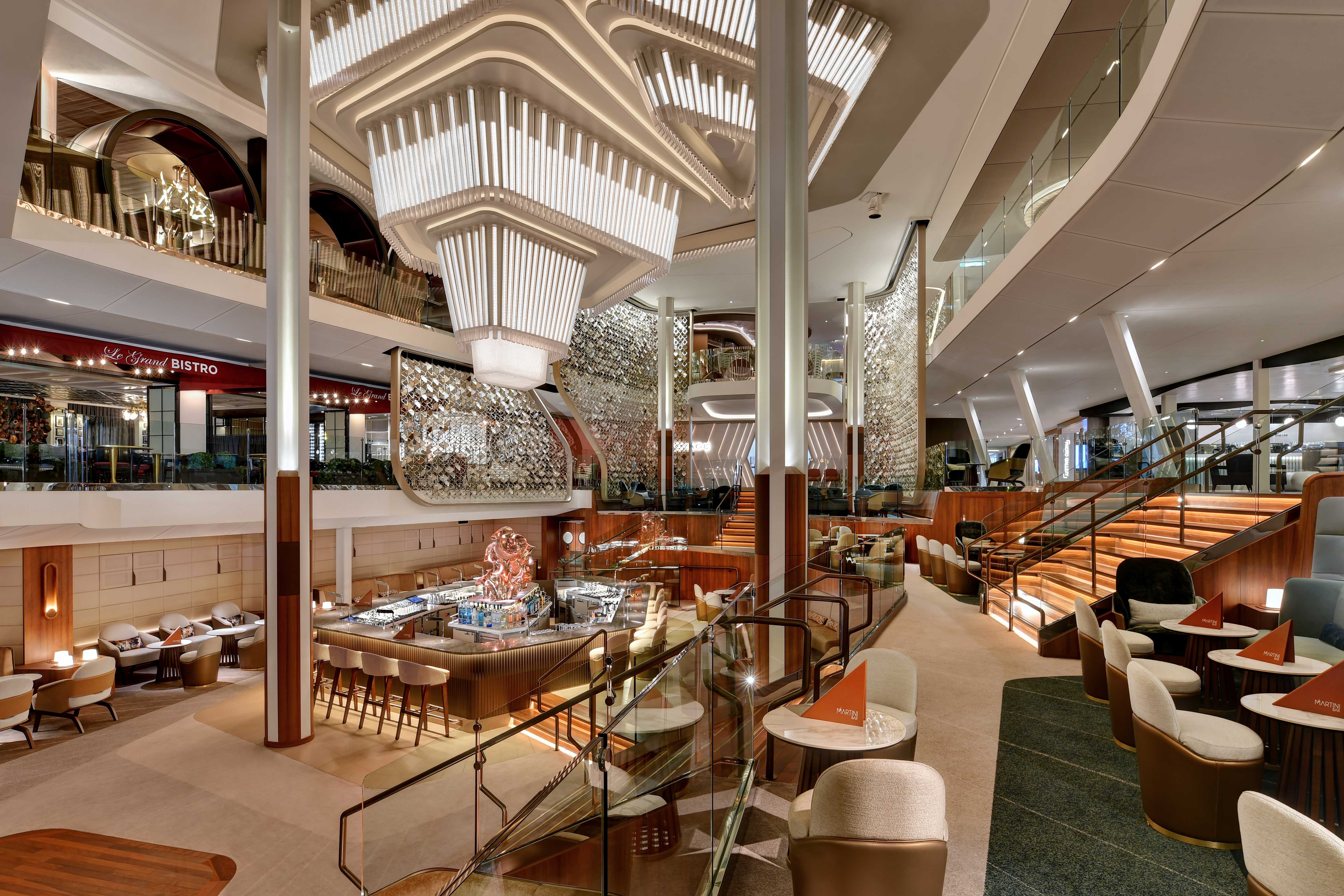 The Grand Plaza is surrounded by restaurants with the Martini bar in the centre