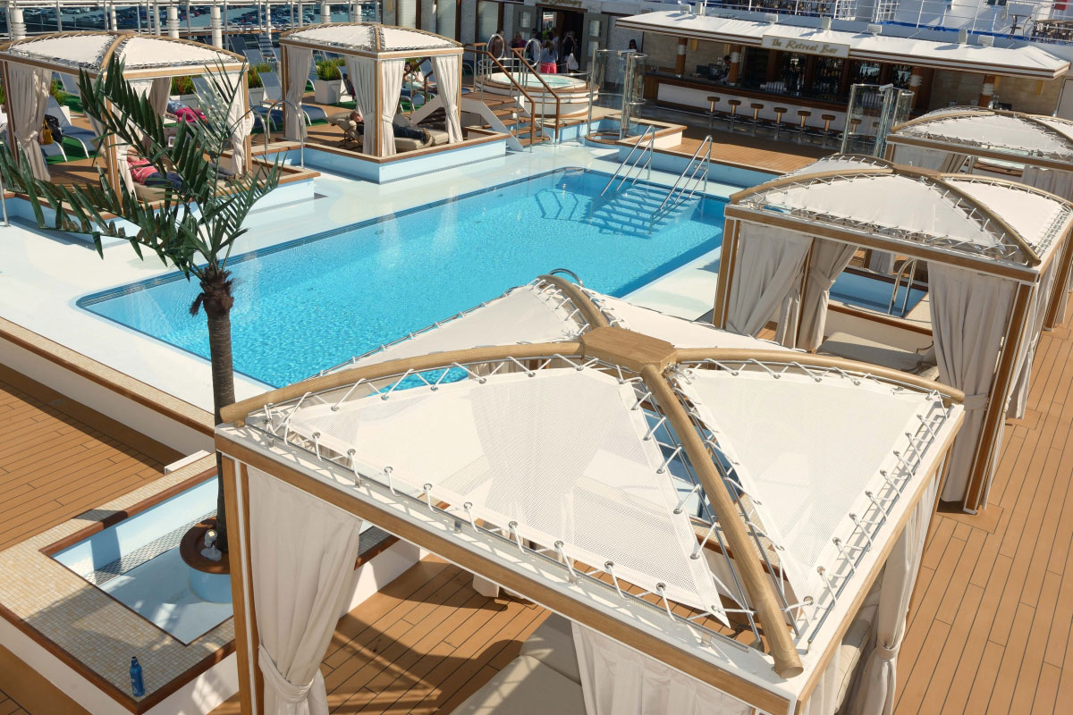 One of many pool decks