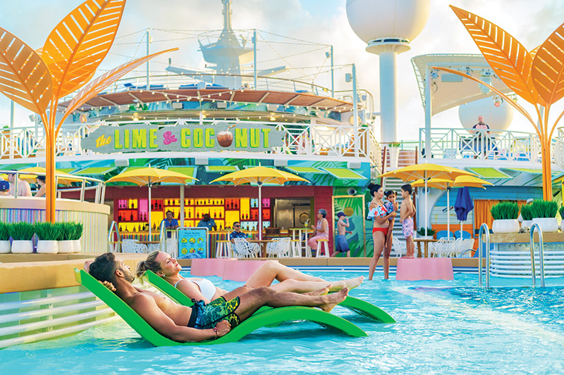 The Lime and Coconut turns up the vacation vibes with tropical cocktails, lively music, and a vibrant atmosphere