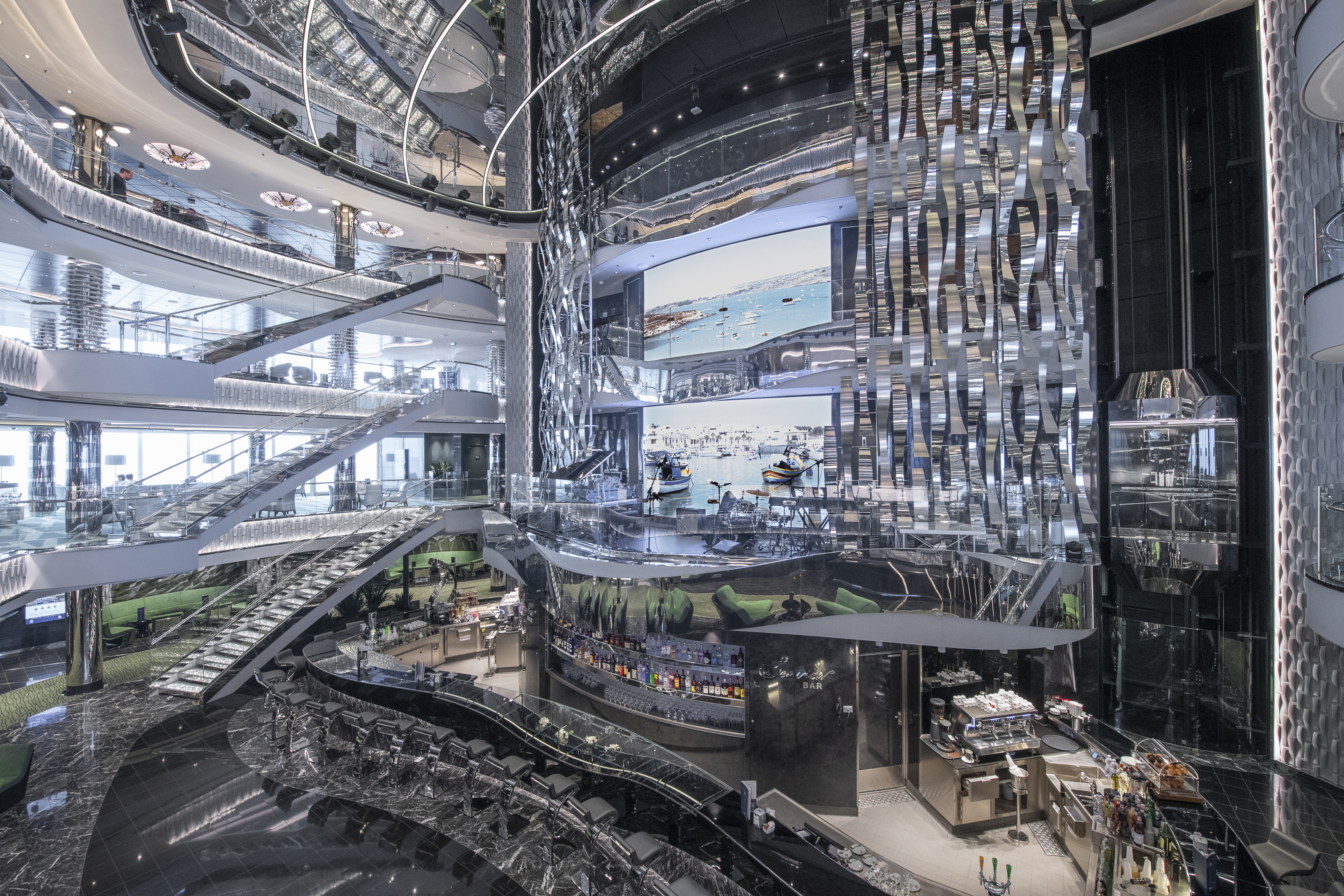The atrium – the heart of the ship
