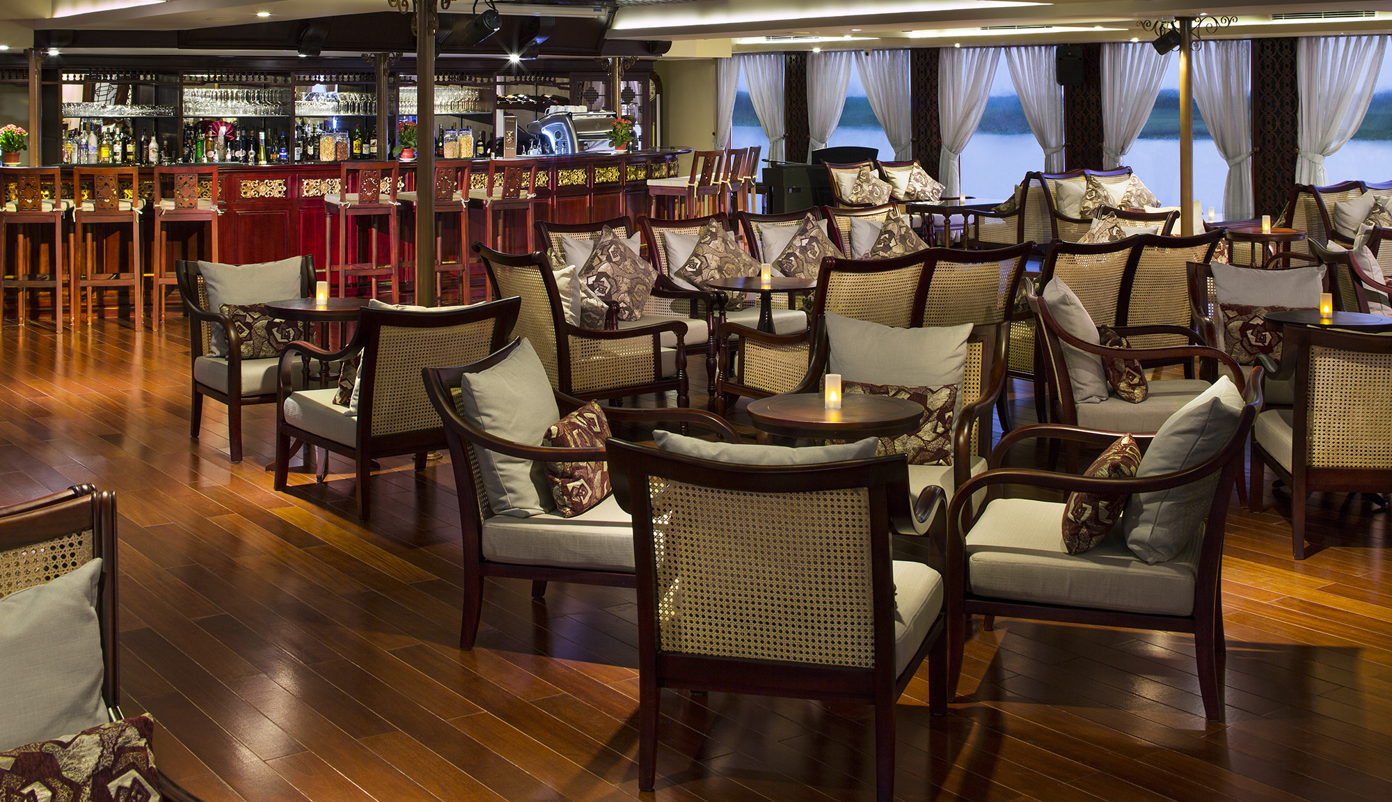 Enjoy a drink in the Saigon lounge