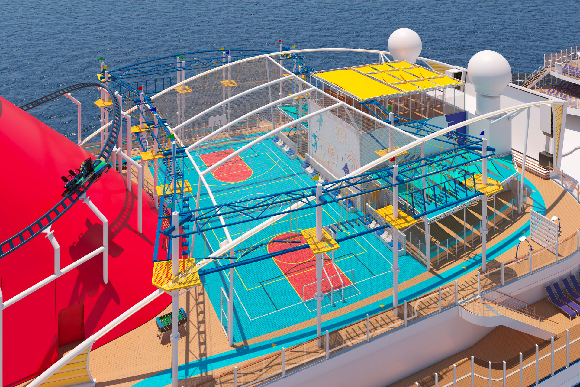 Sports and activity decks on board