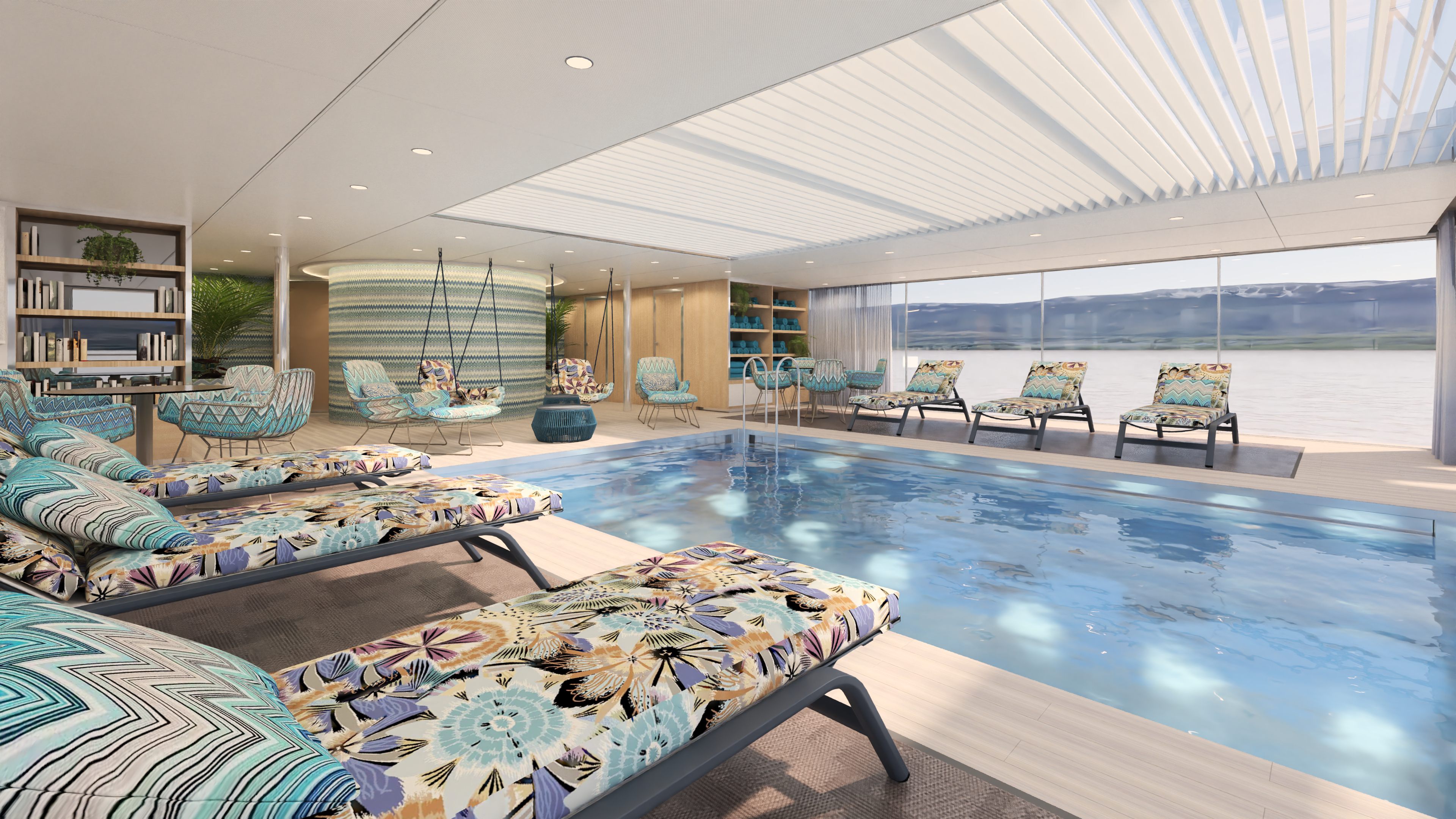 The pool with a retractable roof
