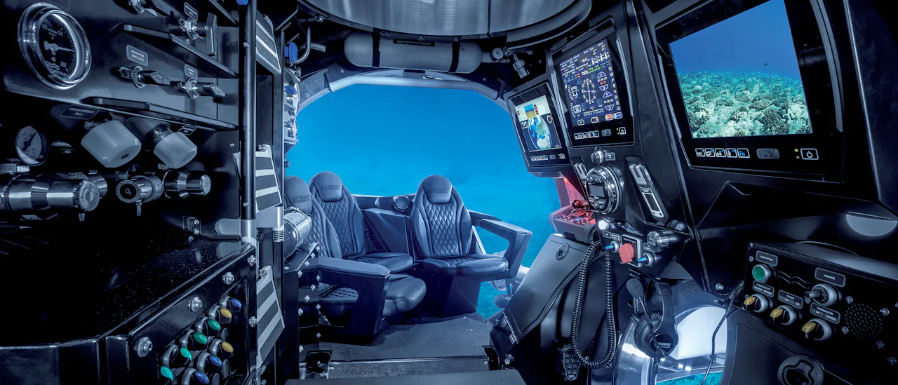 A variety of optional submarine excursions let you explore ocean depths worldwide—from the Arctic and Antarctica to the Caribbean, Mediterranean, Norwegian fjords, and Greenland.