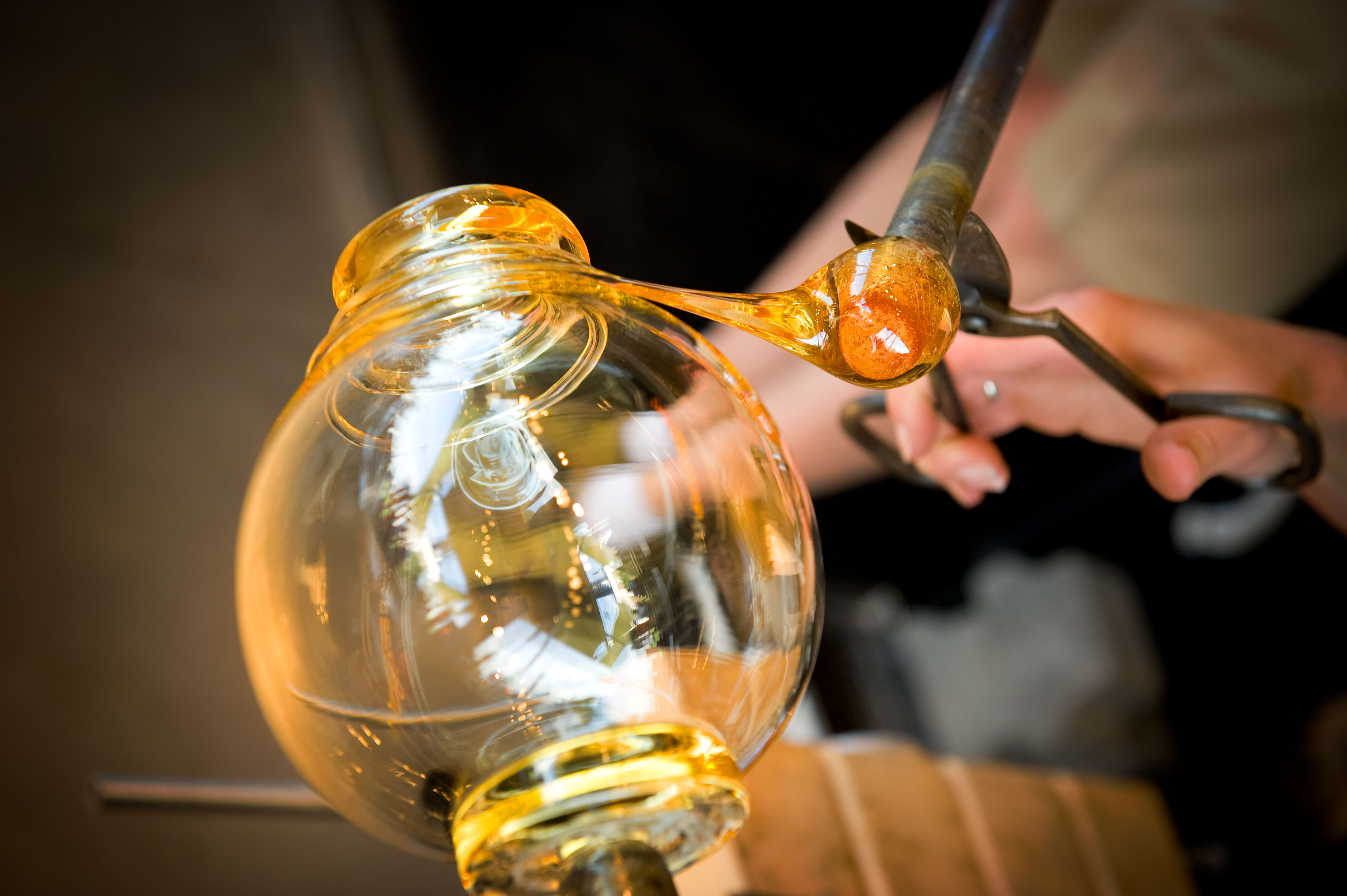 The glass blowing studio