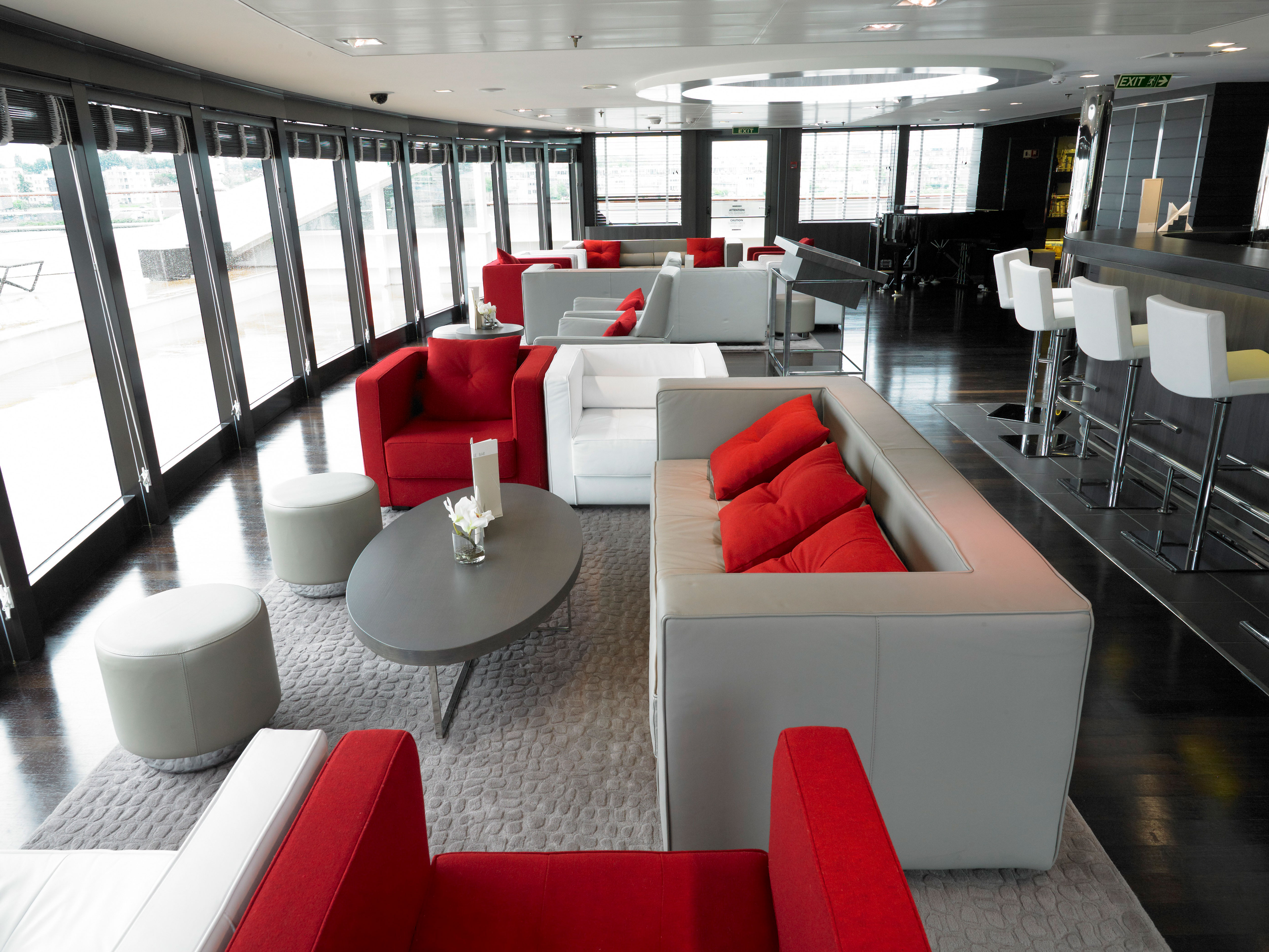 The observation lounge at the top