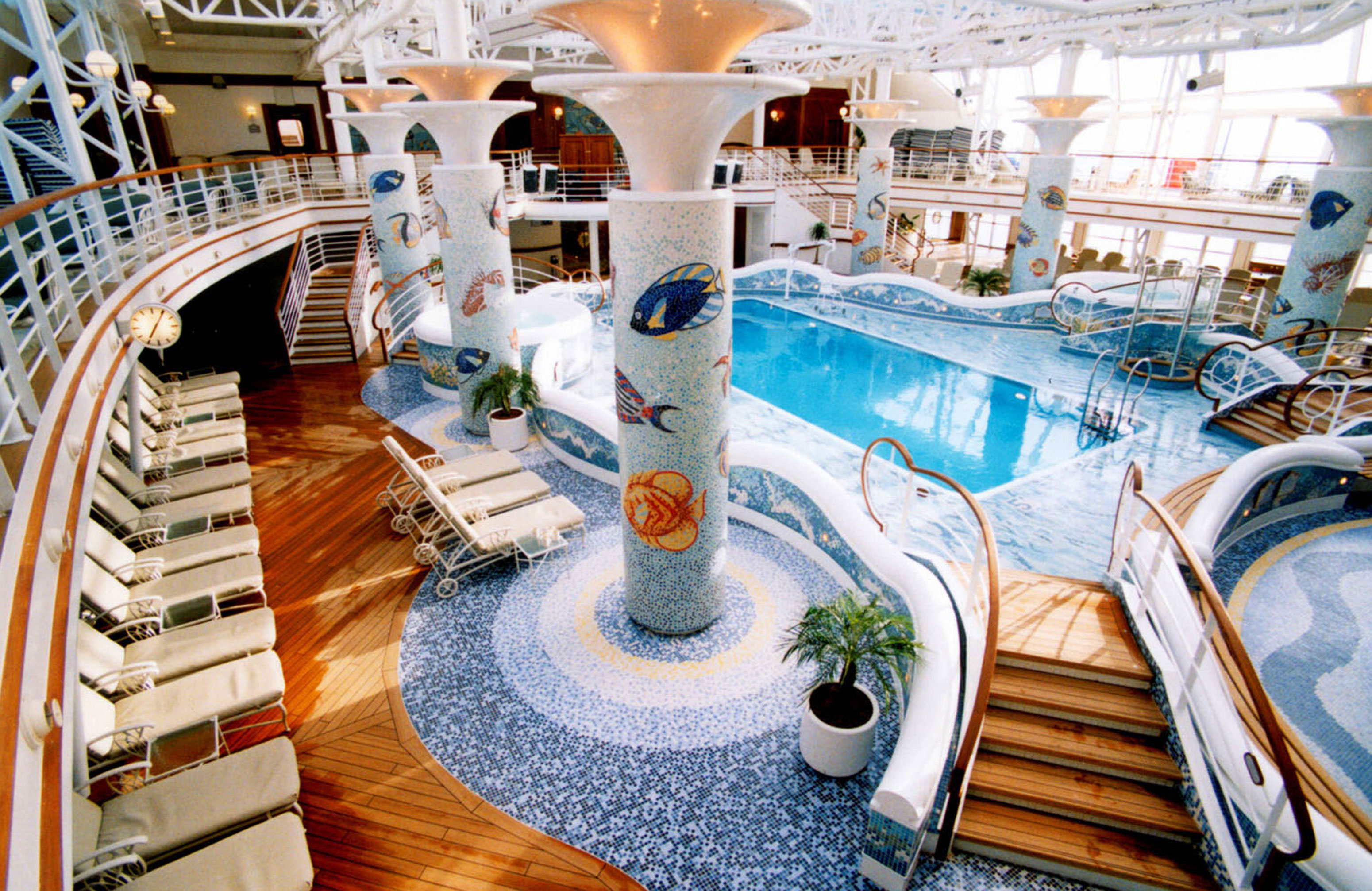 One of four pool decks