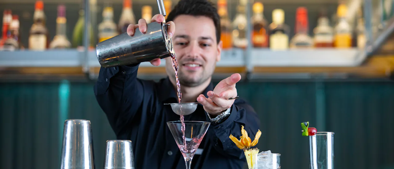 Enjoy a cocktail in the Panorama Bar and Lounge