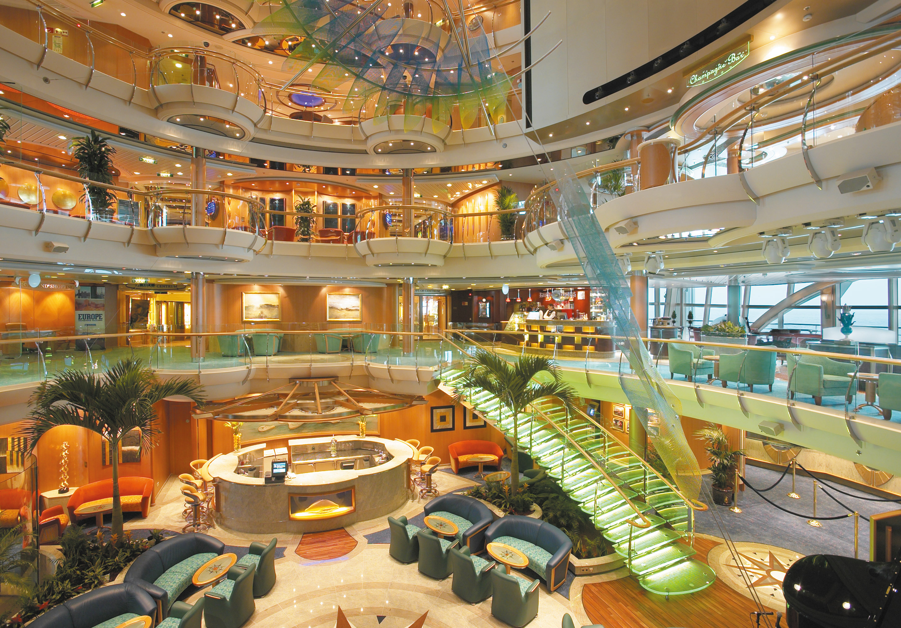 The Atrium – the heart of ship