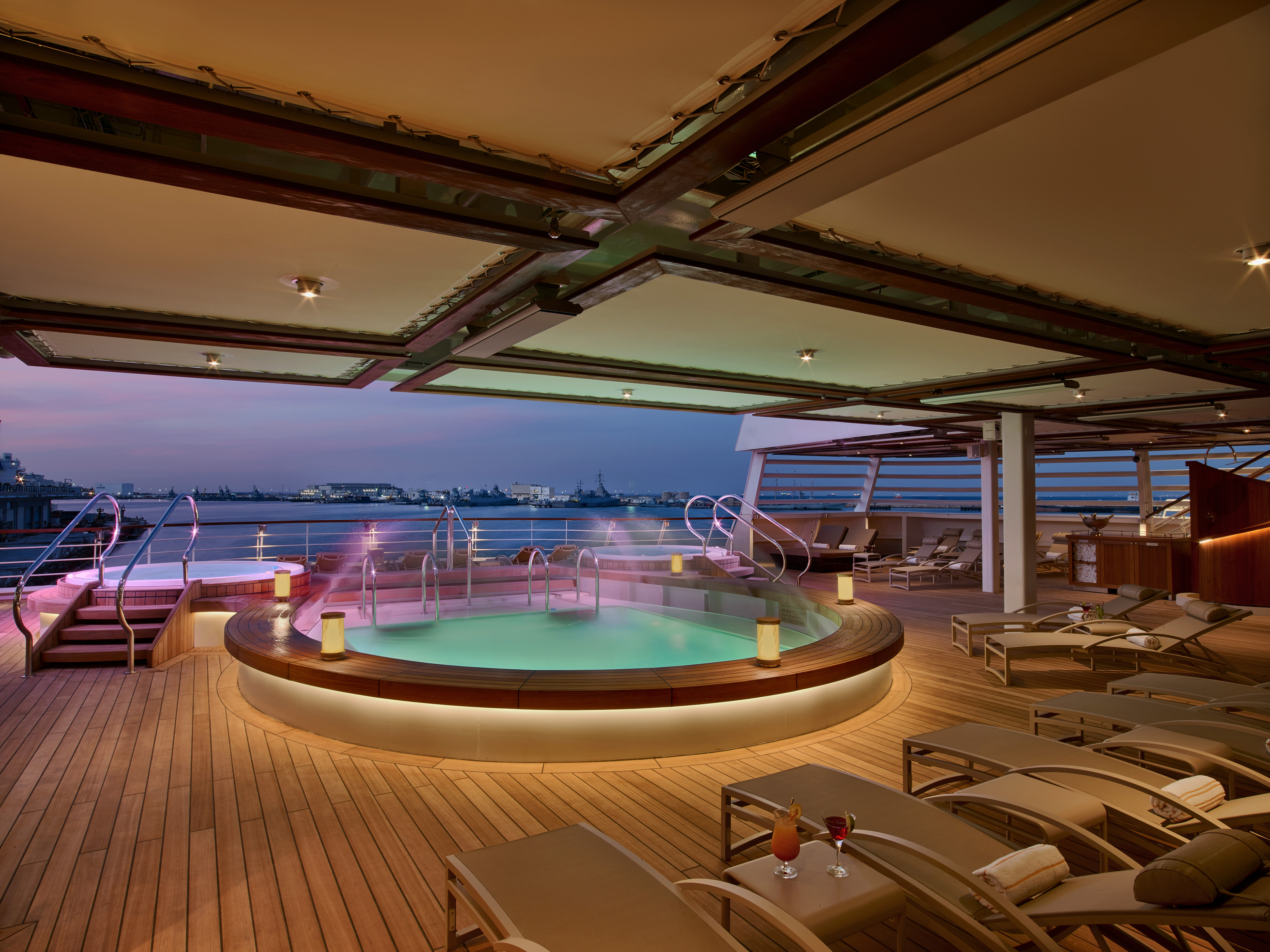 Step into the jacuzzi